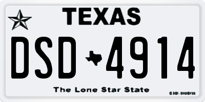 TX license plate DSD4914