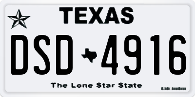 TX license plate DSD4916