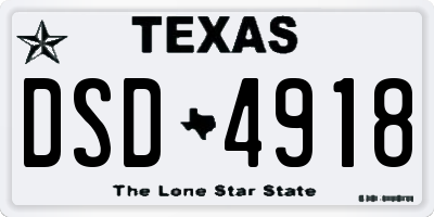 TX license plate DSD4918