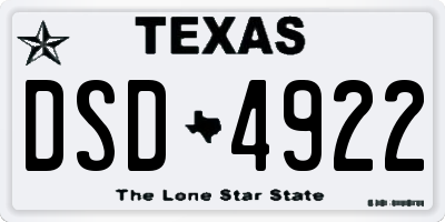TX license plate DSD4922