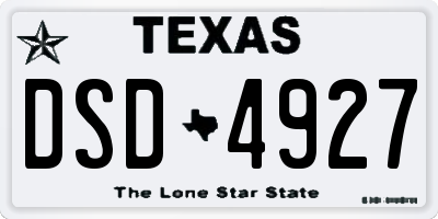 TX license plate DSD4927