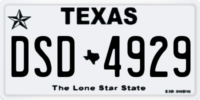 TX license plate DSD4929