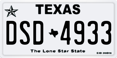 TX license plate DSD4933