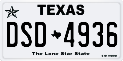 TX license plate DSD4936