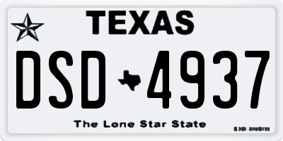 TX license plate DSD4937