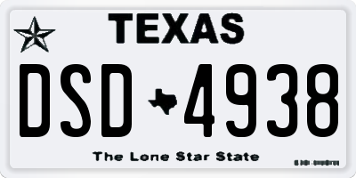 TX license plate DSD4938