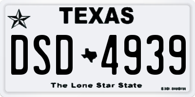 TX license plate DSD4939