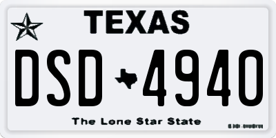 TX license plate DSD4940