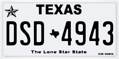 TX license plate DSD4943