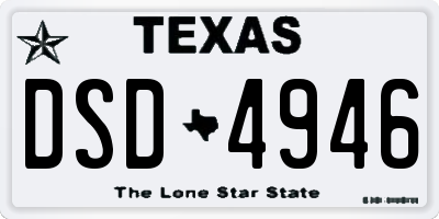 TX license plate DSD4946