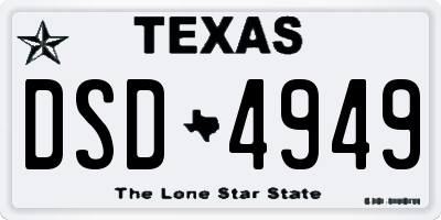 TX license plate DSD4949