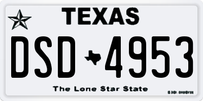TX license plate DSD4953