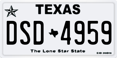 TX license plate DSD4959