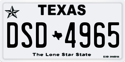 TX license plate DSD4965