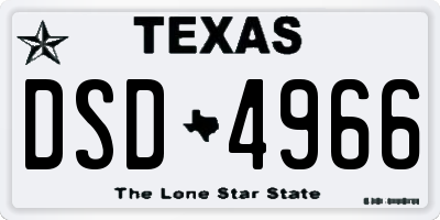 TX license plate DSD4966