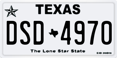 TX license plate DSD4970
