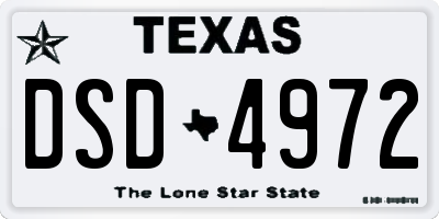 TX license plate DSD4972