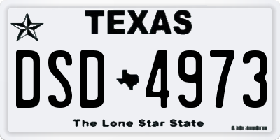 TX license plate DSD4973