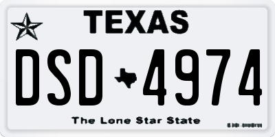 TX license plate DSD4974