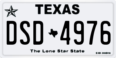 TX license plate DSD4976