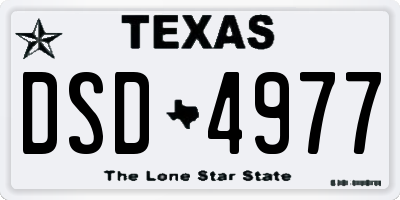 TX license plate DSD4977