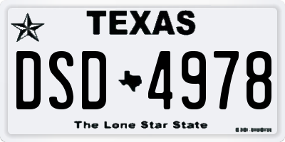 TX license plate DSD4978