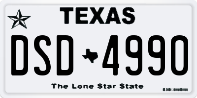 TX license plate DSD4990