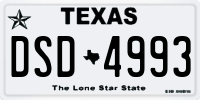 TX license plate DSD4993