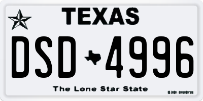 TX license plate DSD4996