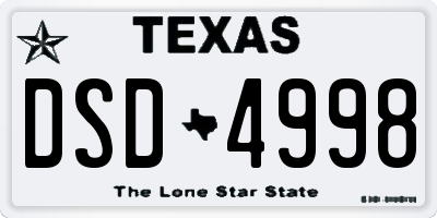 TX license plate DSD4998