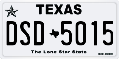 TX license plate DSD5015