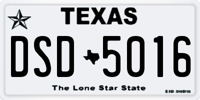 TX license plate DSD5016