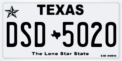 TX license plate DSD5020