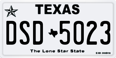 TX license plate DSD5023