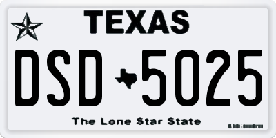 TX license plate DSD5025