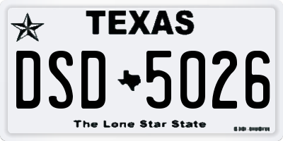 TX license plate DSD5026