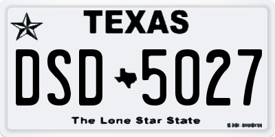TX license plate DSD5027
