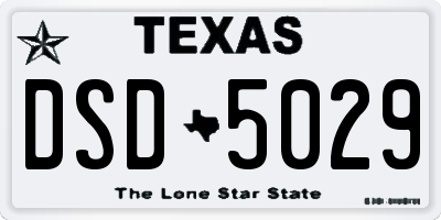 TX license plate DSD5029