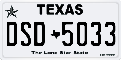 TX license plate DSD5033