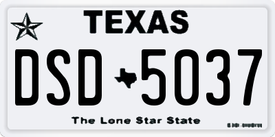 TX license plate DSD5037