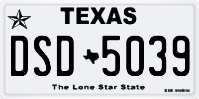 TX license plate DSD5039
