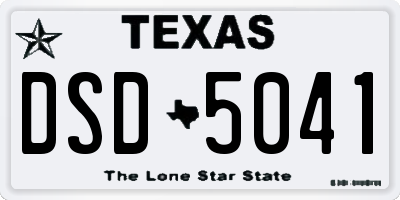 TX license plate DSD5041
