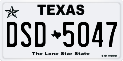 TX license plate DSD5047