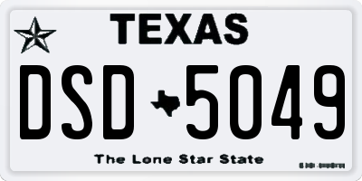 TX license plate DSD5049