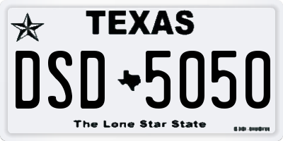 TX license plate DSD5050