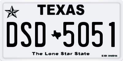 TX license plate DSD5051
