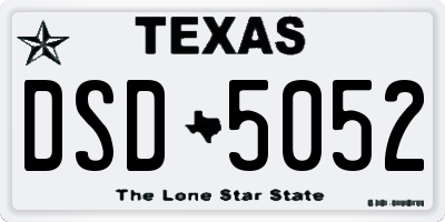 TX license plate DSD5052