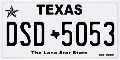 TX license plate DSD5053