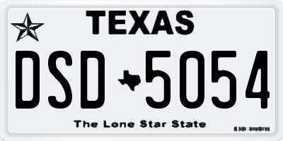 TX license plate DSD5054