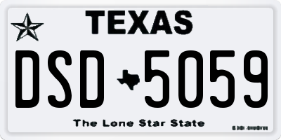 TX license plate DSD5059